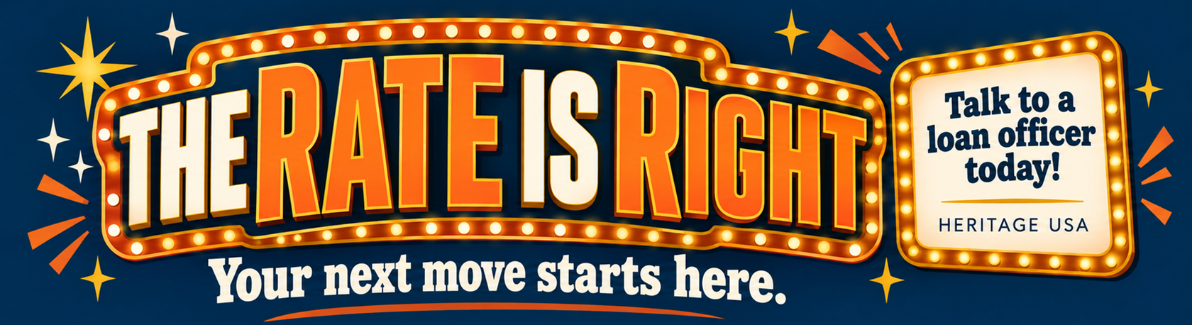 The Rate Is Right at Heritage USA. Ready for your next set of keys? Explore your loan options.
